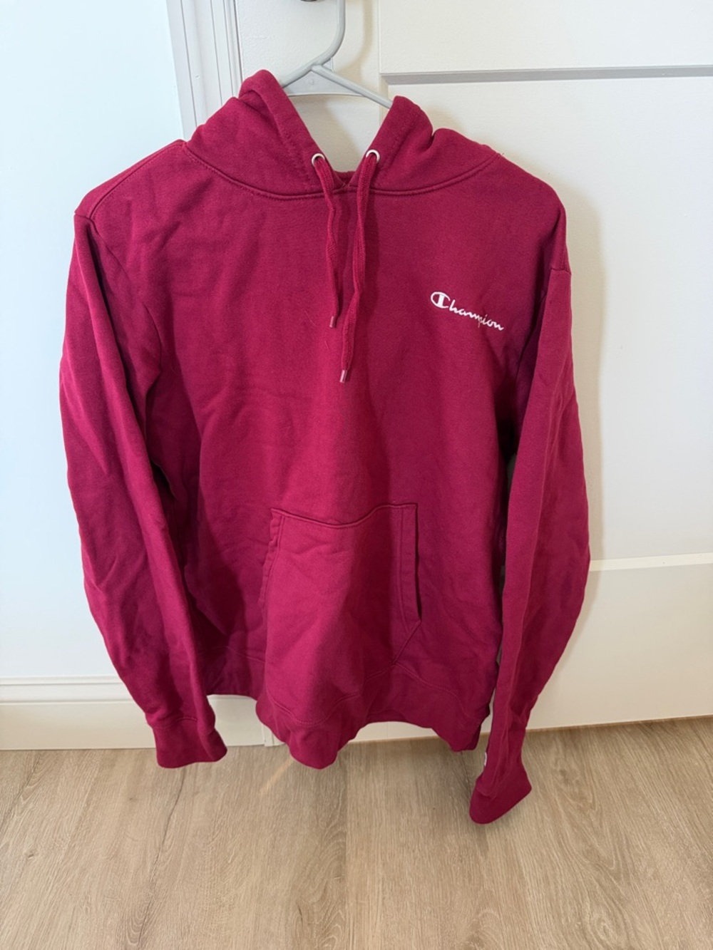 Champion Crewneck Hoodie in Deep Burgundy